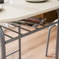 thumbnail image 5 of UHOMEPRO 3 PCS Dining Table Set, Wooden Dining Set with Metal Frame and Shelf Storage, Dining Room Table Set with 2 Chairs, Small Kitchen Table Set, Restaurant Bistro Home Furniture, Natural, 5 of 8