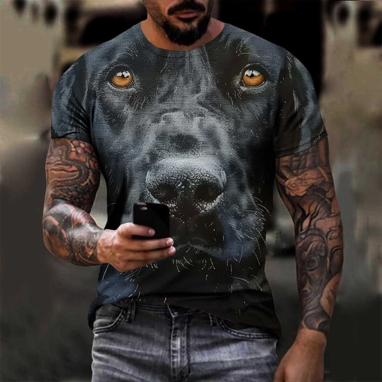 Awdenio Mens T shirts 3D Funny Animals Dog Printed Print Graphc