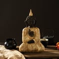 thumbnail image 3 of Estatua de Buda de resina del sudeste asiático de 25,5 cm, aspecto de madera, 3 of 3