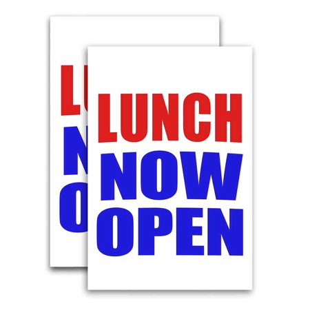 Lunch Now Open (24 X 36 ) Vinyl Decal Only (Pack of 2) |Sign|Sticker|Poster