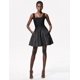 thumbnail image 2 of Vestido formal, elegante minivestido negro con volantes y tiras de Tsukko, 2 of 5