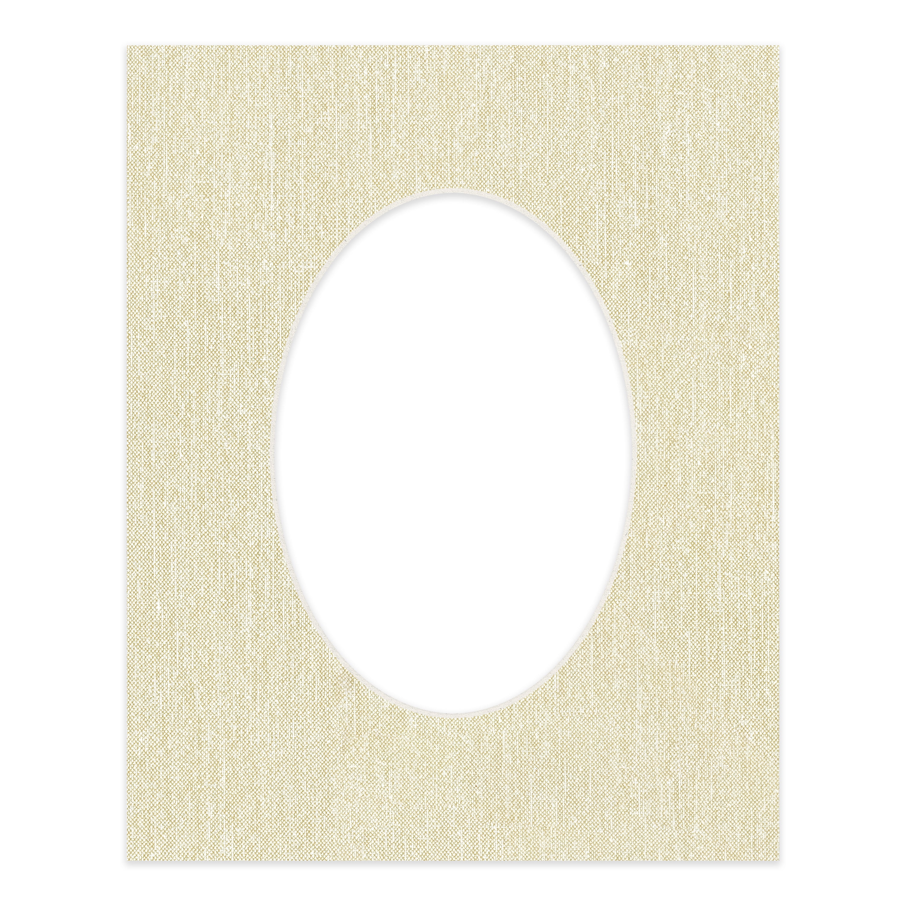 Off White Canvas Picture Frame Mat for 18x24 Frames - Oval Opening for 15x19 Photos - 1 Mat