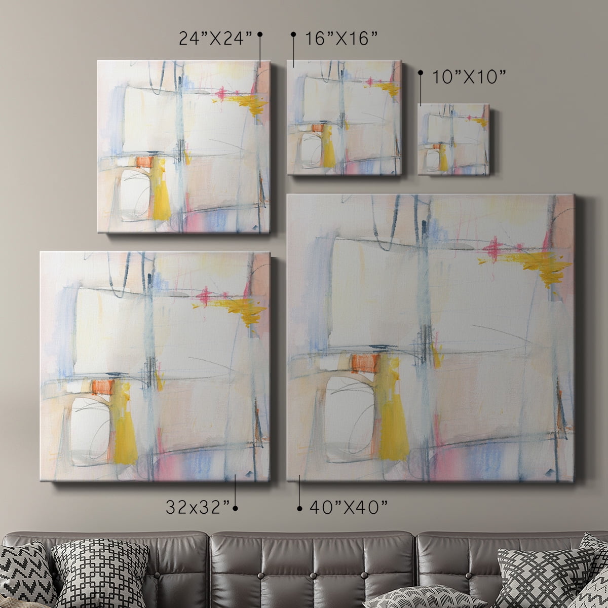 Wexford Home Pastel Meld I-Premium Gallery Wrapped Canvas, 24" x 24" - Ready to Hang