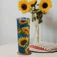 thumbnail image 3 of Sunflower Tumbler Cup - Sunflower Gifts for Women - Floral Flower Tumblers with Lid and Straw - 20 Oz Stainless Steel Insulated Water Bottle, 3 of 6