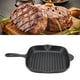 thumbnail image 1 of Parrilla de Hierro Fundido de Gran Capacidad, Doble Salida, Sartén Cuadrada para Carne y Tocino, Fácil de Cocinar, para acamp y restaurantes, 1 of 7