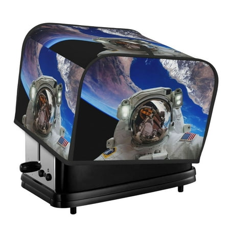 

Noewx Astronaut in Outer Space Toaster Covers 4 Slice Appliance Cover Toaster Fingerprint Protection and Greasy Protection Anti-sputtering Bread Maker Cover