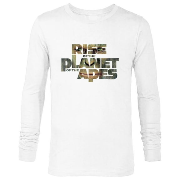 Rise of the Planet of the Apes Caesar in Logo Movie Poster - Long Sleeve T-Shirt for Men - Customized-White