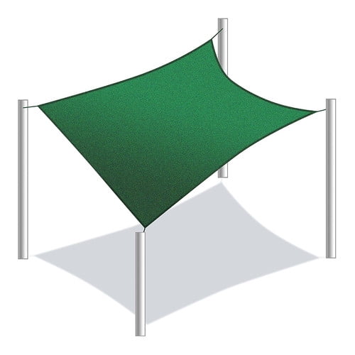 Aleko Waterproof Sun Shade Sail Square 10 X 10 Feet Green Walmart Com Walmart Com