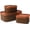 Chestnut, variant on Faux Leather Decorative Storage Baskets, 3 Pack