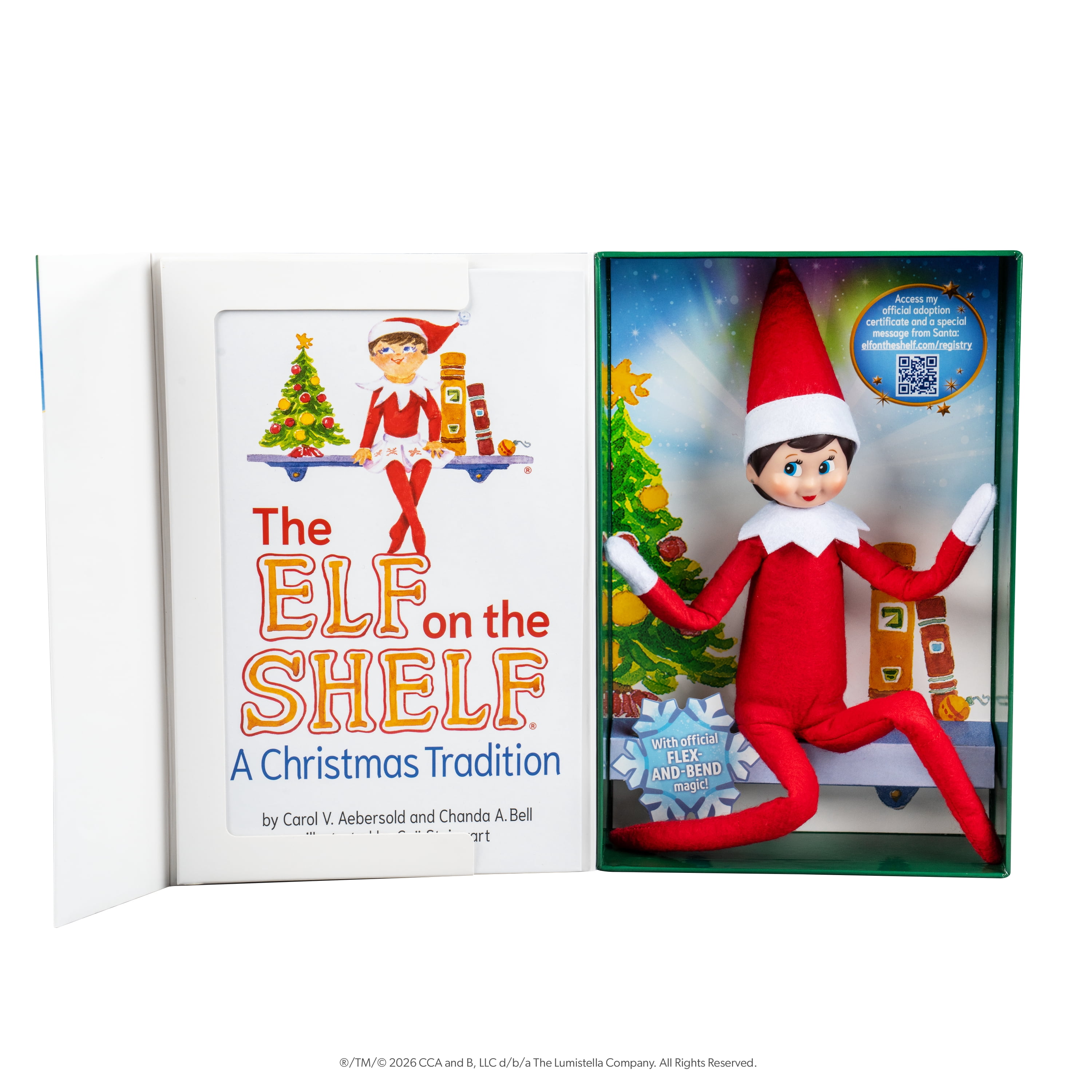 The Elf on the Shelf Poseable Girl Scout Elf with Blue Eyes - Complete Box Set with Storybook