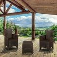 thumbnail image 3 of Flash Furniture Seneca Chocolate Faux Rattan Plastic Chair Set with Matching Side Table, 3 of 3
