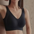 thumbnail image 5 of Linfrsh Push Up Bra Womens Seamless Push Up Bras No Underwire Full Coverage Anti Sagging Comfortable Bras V Neck Bra Wireless Everyday Bra Black,3XL, 5 of 5