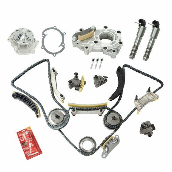 Timing Chain Kit Oil Pump Water Pump VTC Solenoid Fit 07-16 Cadillac Suzuki 3.6L