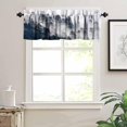 thumbnail image 3 of Green Forest Tree Valance Curtain Pine Coniferou Trees Forest Watercolor Style Rod Pocket Valance Window Treatments Short Curtains for Kitchen Farmhouse Decor 54x18inch, 3 of 6