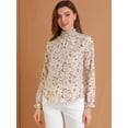 thumbnail image 3 of INSPIRE CHIC Blusa Floral Vintage Cuello Fruncido Con Volantes Manga Larga Para Mujer Blanco XL, 3 of 6