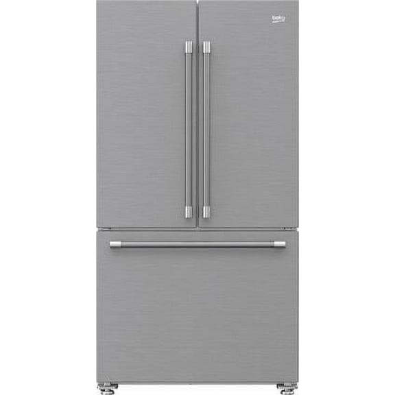 Beko French Door Freestanding Refrigerator, Silver