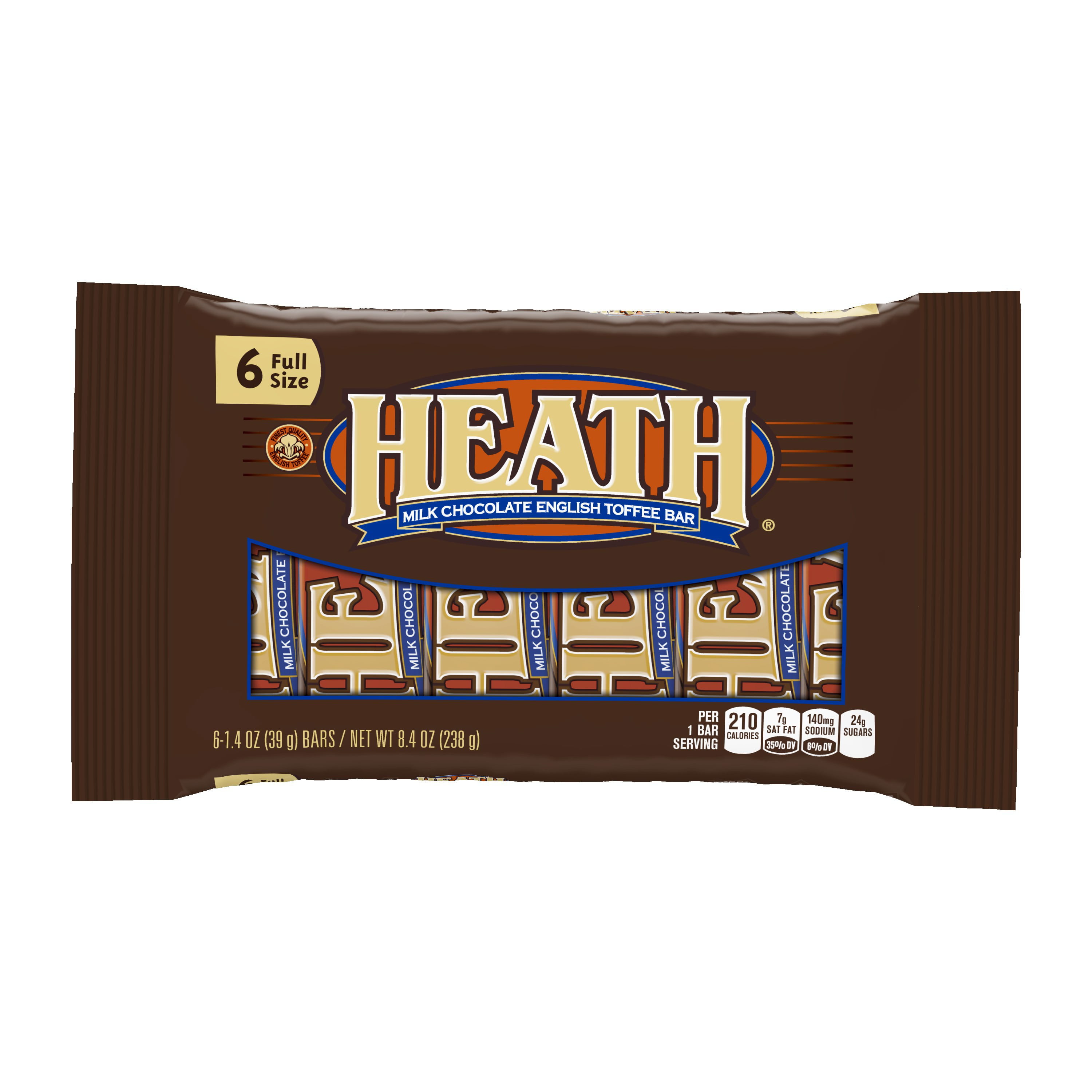 Heath English Toffee & Milk Chocolate, 1.4 Oz., 6 Count