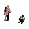 thumbnail image 2 of Juego de figuras de personas en miniatura CUTICAT 1/64 pintadas a mano decoración de Conjunto de pareja rosa, 2 of 8