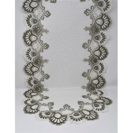 

Sinobrite H8139-FF-15x54 15 x 54 in. Cocoa European Lace with White Antique Fabric Table Runner