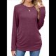 thumbnail image 1 of Suéteres de Mujer, Camisas de Larga, Moda de Otoño, Blusas de Moda, Conjuntos Fruncidos, Ropa de Invierno Vino Tinto L, 1 of 9