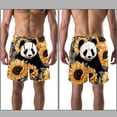 thumbnail image 3 of luoweisi Men's Beach Shorts Quick Dry Swim Trunks with Mesh Lining Panda Sunflower L, 3 of 5