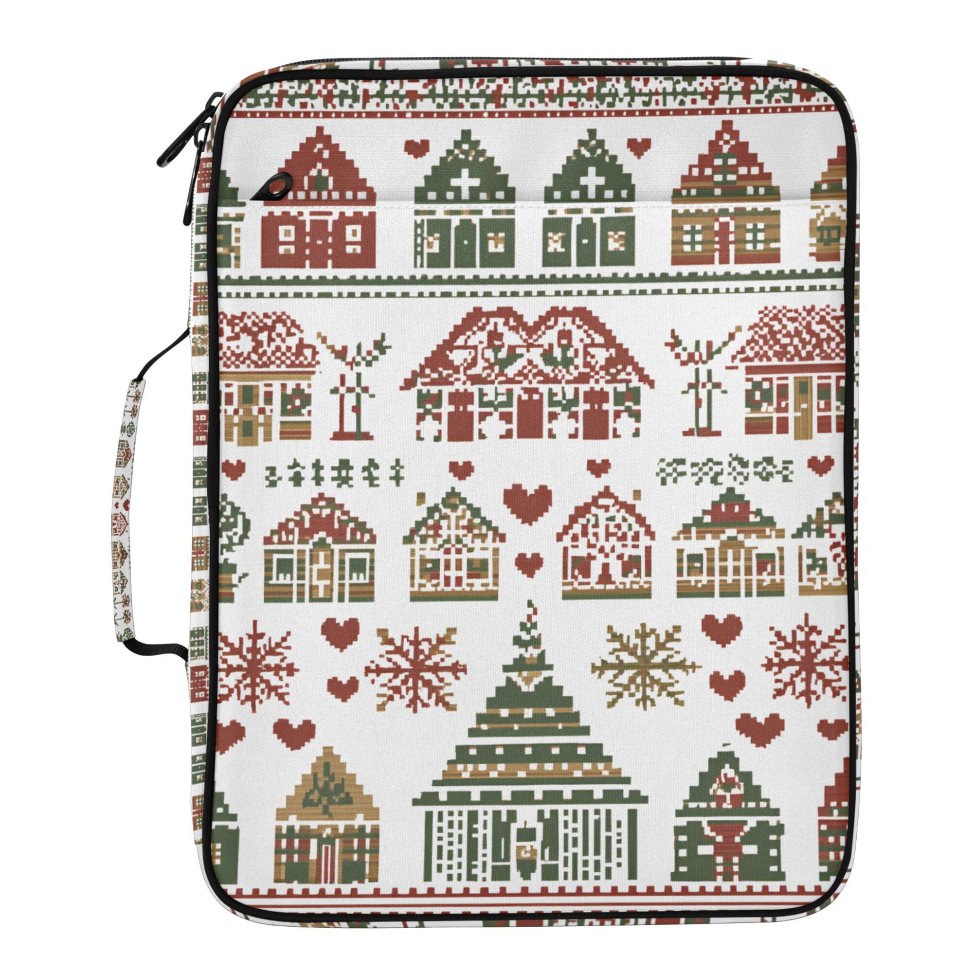 FORMRS Accordion File Folder A4 Size 7-Pocket Expanding Document Organizer Bag with 3 Ring Binder, Green Nordic Christmas House