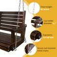 thumbnail image 4 of Innovaze 4 Ft Wooden Porch Swing with Hanging Chains, 7mm Springs, Heavy Duty 800 LBS, Deep Brown, 4 of 7