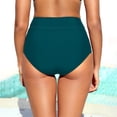 thumbnail image 5 of Bikini Bottoms, Duoif High Waisted Swim Bottoms with Pockets Women's Swimwear Mint Green L, 5 of 9