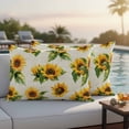 thumbnail image 4 of Sunflower Vintage Outdoor Waterproof Pillow Covers, Spring Summer Flowers Botanical Decorative Rectangle Throw Pillowcase Sofa Cushion Sham for Patio/Couch/Chair, 20"x12" 2 Pack, 4 of 8