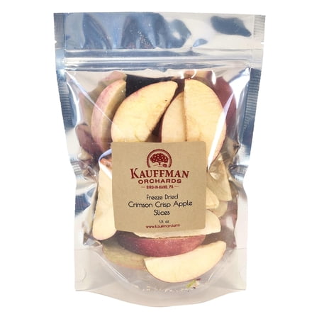 Kauffman Orchards Freeze-Dried Crimson Crisp Apples - Nutritious and Delicious Lightweight Homemade Fruit Snack - 1.5 Oz. Pack of 3