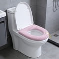 thumbnail image 6 of Thickened Heated Toilet Seat Cushion with Carrying Handle, Removable, Winter Warmth, Anti-Skid, Easy to Clean, Universal Fit for U/V/O/Shaped Toilets Pink, 6 of 6