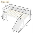 thumbnail image 4 of Newest Space-Saving Teens and Adults Organized & Relaxing Solid Wood Twin XL Low Loft Bed with LED Lights and Storage Shelves, White, 4 of 18
