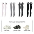 thumbnail image 4 of Tisoloow Casual Thin Tube Stockings for Women Womens Thigh High Socks over Knee Socks Leg Warmers White stripe One Size, 4 of 8