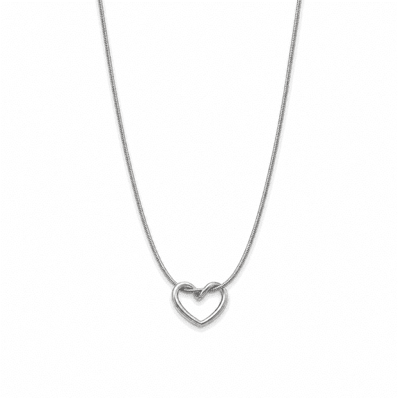 Open Heart Knot Necklace for Women, Stainless Steel Heart Pendant Necklace, Minimalist Love Charm with Snake Chain