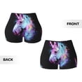 thumbnail image 5 of Lsque Rainbow Spotted White Horse Pattern High Waisted Biker Shorts for Women-Tummy Control Fitness Athletic Workout Running Yoga Gym Shorts,Moisture-Wicking-Large, 5 of 9