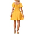 thumbnail image 3 of INSPIRE CHIC Women's Summer Off the Shoulder Puff Short Sleeve Strapless Mini Short Dress, 3 of 4