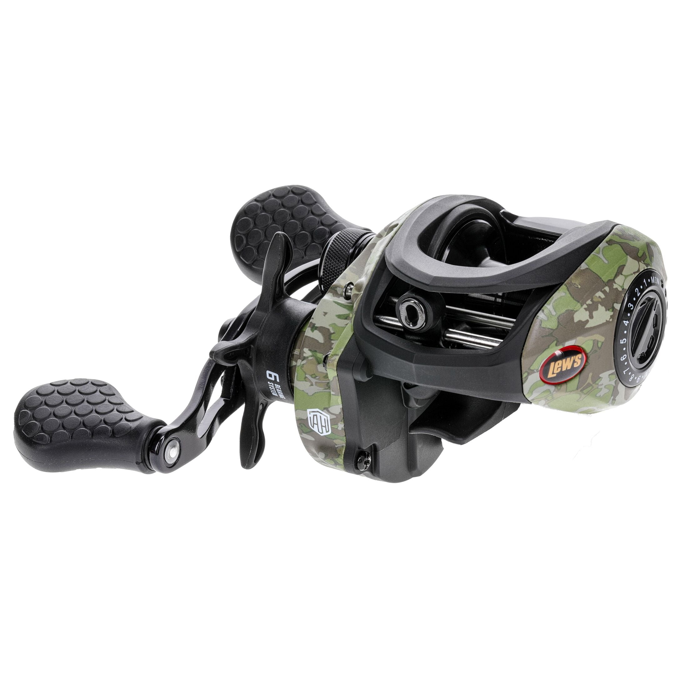 Lew's American Hero Baitcast Fishing Reel, Right-Hand Retrieve, Camo (Clam Package)