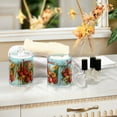 thumbnail image 4 of Yayeee 4 Pack Qtip Holder Bathroom Cotton Swab Canister with Lid Clear Dispenser Set, Orange Floral Tomatoes, 4 of 6