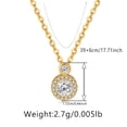 thumbnail image 1 of Nvzi Collar colgante hecho a mano, apto para hombres y mujeres, placa redonda con colgante de circonita (dorado)., 1 of 2