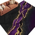 thumbnail image 2 of Marble Black Area Rug 5x8 FT, Non Slip Bedroom Throw Carpet, Purple Gold Art Abstract Vintage Farmhouse Washable Soft Floor Carpet Non-Shedding Rug for Living Room Nursery Dorm Office, 2 of 9