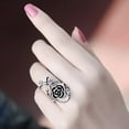 thumbnail image 6 of tasrioml Gothic Women's Rose Flower Vine Alloy Enamel Finger Ring Cosplay Jewelry Gift, 6 of 7