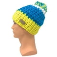 thumbnail image 3 of Empire Cove Winter Tri-Color Knit Beanie with Pom Pom-Yellow, 3 of 5