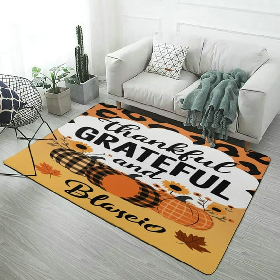 Happy Thanksgiving Home Decor Living Room Carpet Non-slip Soft Comfy Floor Rug Kitchen Bedroom Entrance Doormat Mats
