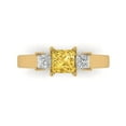 thumbnail image 2 of 1.11ct princess cut yellow natural citrine 18k yellow gold 3 stoneBridal Wedding Engagement Promise Anniversary Ring for Women size 5, 2 of 7