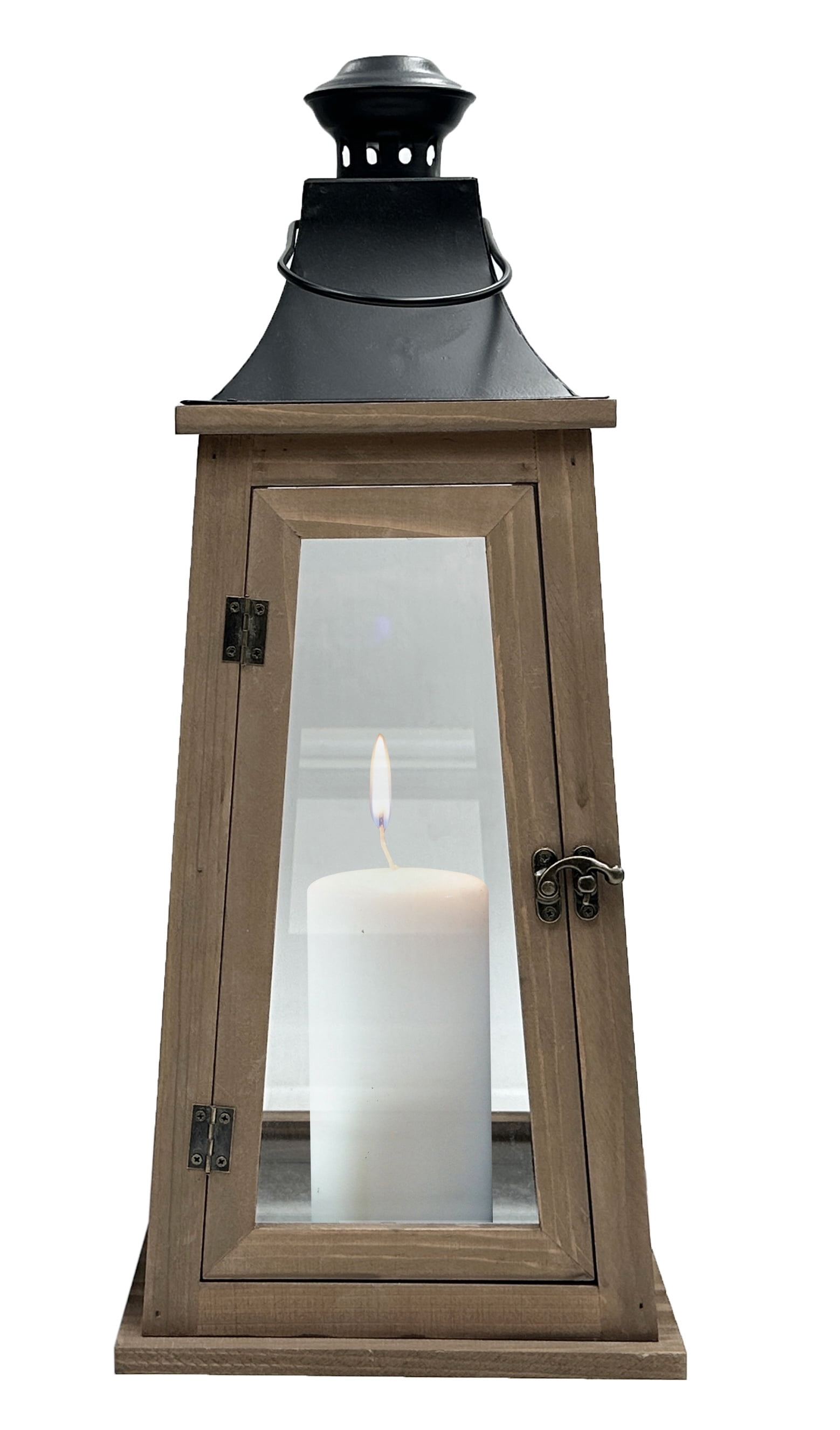 (2 pack) Better Homes & Gardens Rustic Wood Metal Candleholder Lantern, 19", Large
