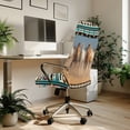 thumbnail image 3 of FKELYI American Tribal Geometric Horse Print Office Chair Cover Stretchable Removable Computer Chair Back Covers Anti-Dust High Back Office Desk Chair Slipcovers, Large, 3 of 6