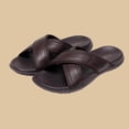 thumbnail image 2 of Busydd Men's Slides Comfortable Cross Strap Summer Shoes Trendy Round Toe Mens Casual, 2 of 7