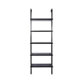 thumbnail image 4 of Nathan James Theo Industrial 5-Shelf Black Ladder Bookcase with Black Open Shelves and Black Metal Frame, 4 of 9