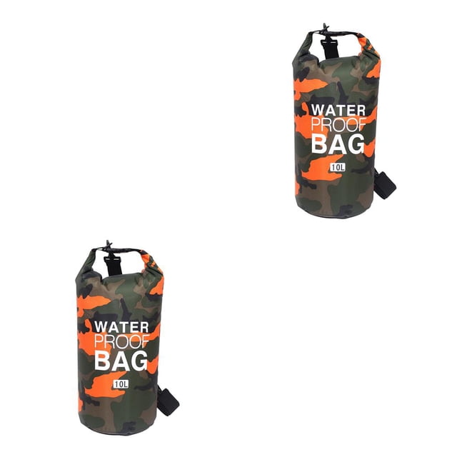 Bolsa seca impermeable Naiovety de PVC 5L 10L 20L 30L Camuflaje naranja 19x55cm