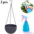 thumbnail image 1 of 2PCS Hanging Planter Plastic Hanging Basket Hanging Flower Pot with Spray Bottle, 1 of 7